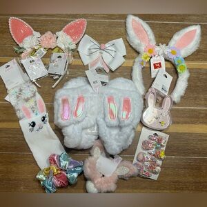 Cute Bunny Ears, Slippers (S/M) and Accessories Set